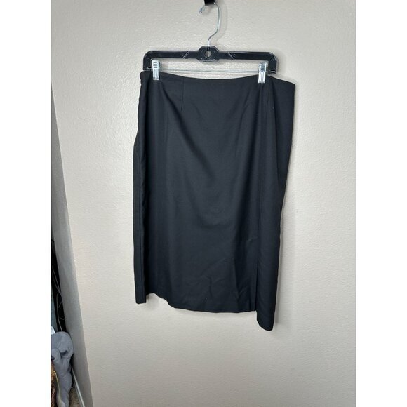 Parisian Signature Womens Black Skirt 18W pencil vintage elastic rayon Zipper - Picture 1 of 9